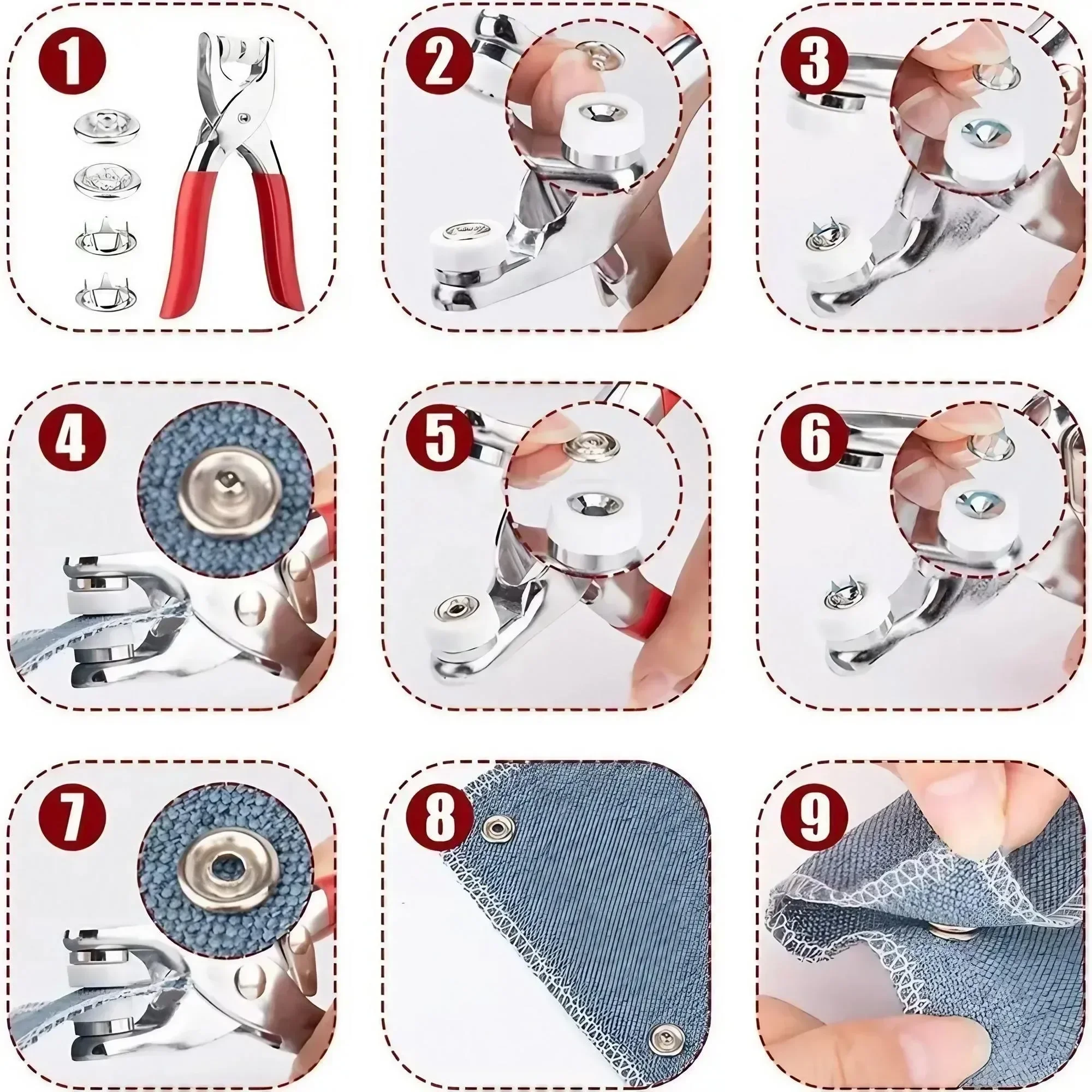 1 Set 201 Pcs Hand Pressed No  - Snap Fastener Set 评论和价格