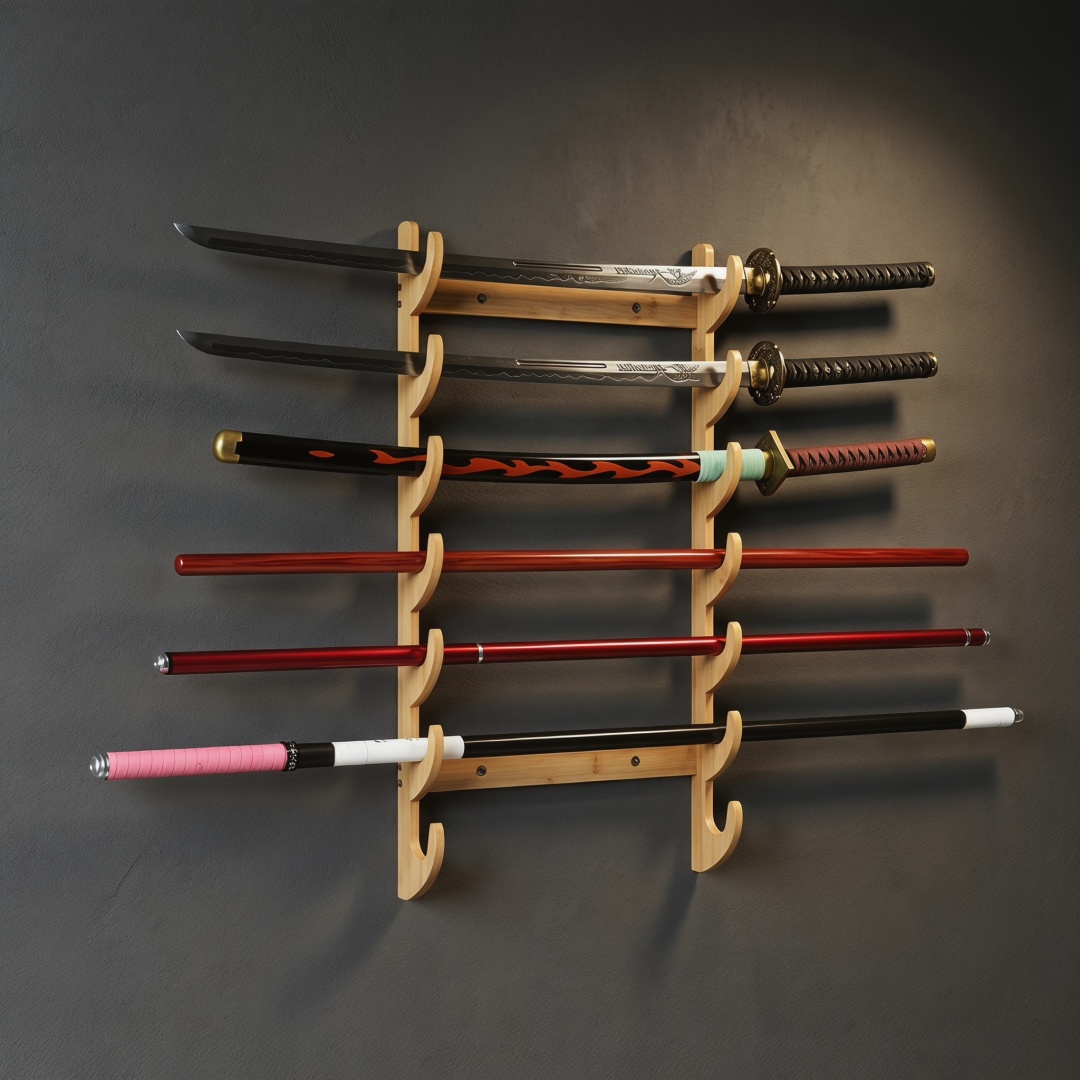 8-Layers Wall Sword Storage Sh - Cosplay Prop Dagger 评论和价格