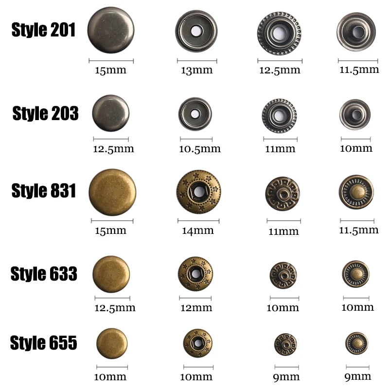 10mm 12.5mm 15mm Metal Pressur - Snap Fastener Set 评论和价格